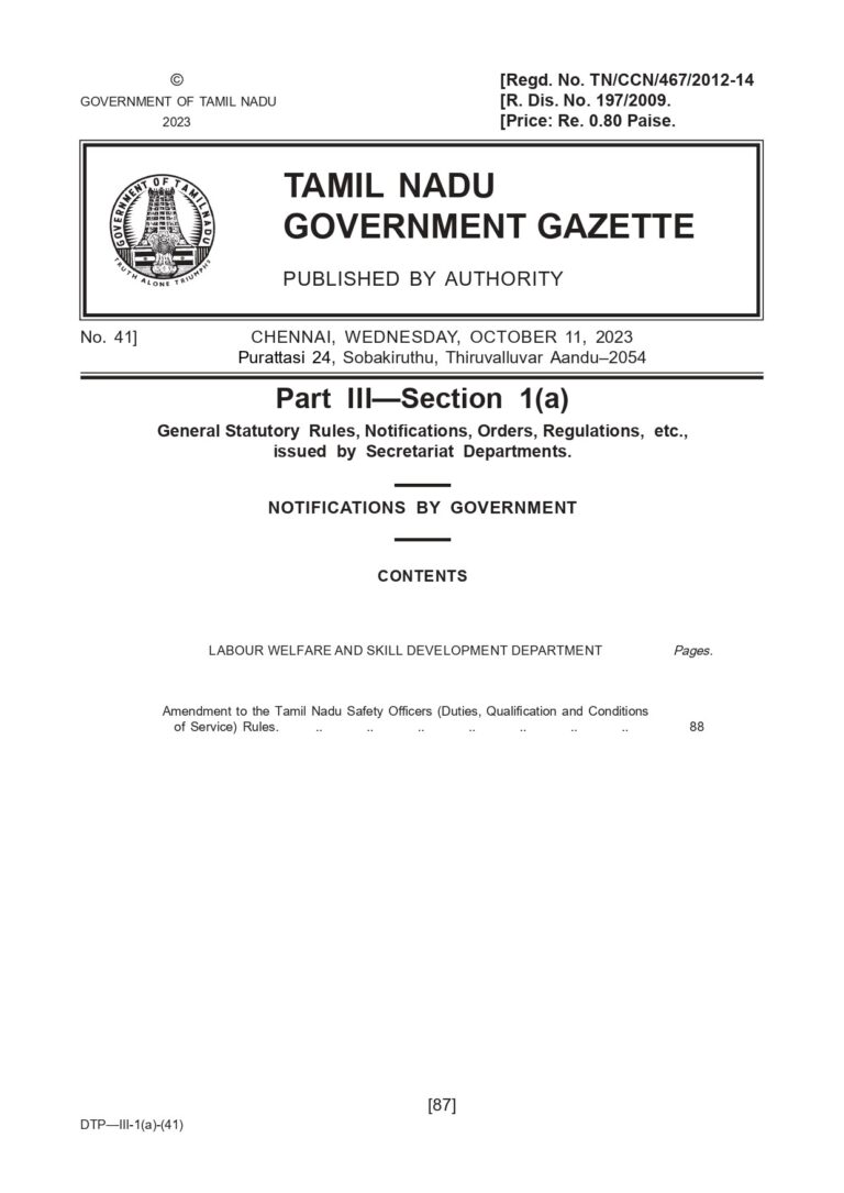 Government Order National Fire and Safety College